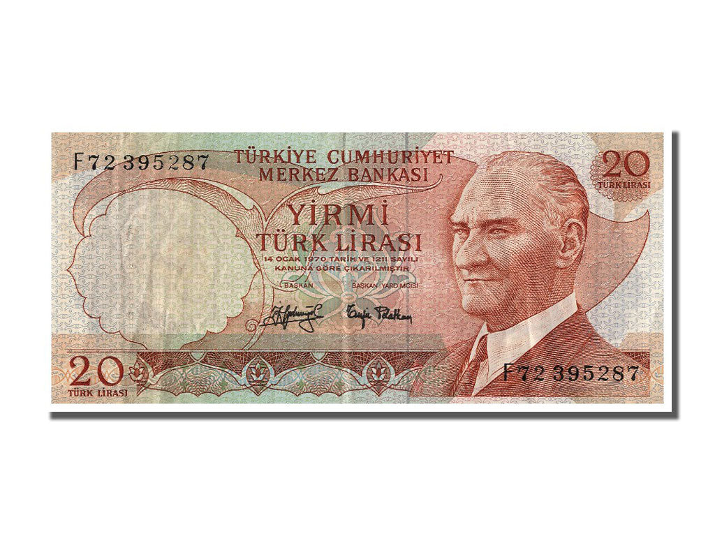 Geldschein, Türkei, 20 Lira, 1970, VZ