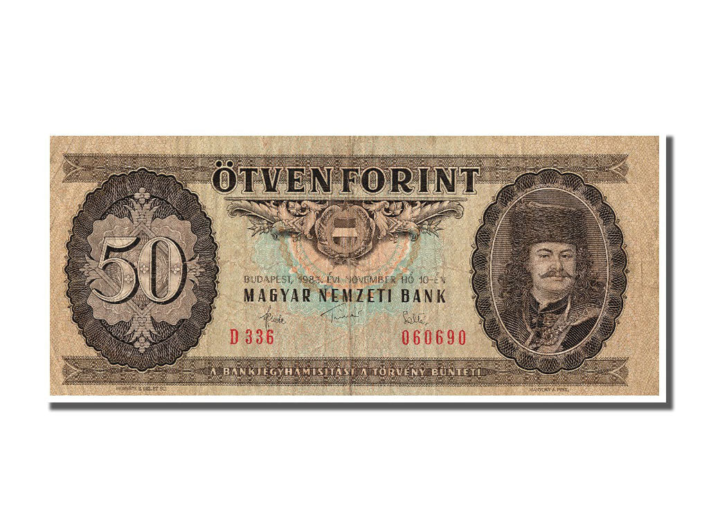 Banknote, Hungary, 50 Forint, 1983, 1983-11-10, VF(20-25)