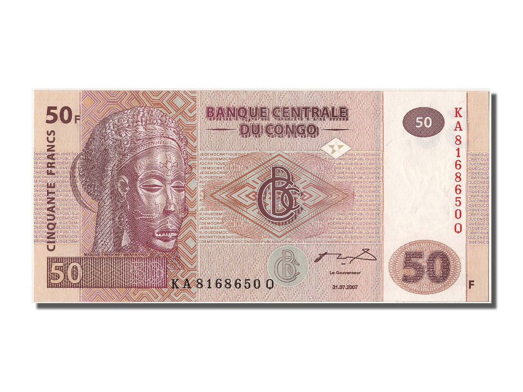Geldschein, Congo Democratic Republic, 50 Francs, 2007, 2007-07-31, UNZ