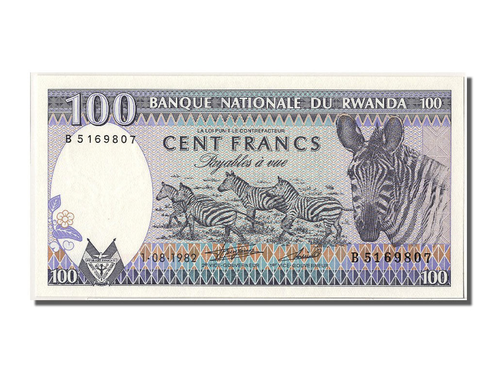 Banknote, Rwanda, 100 Francs, 1982, 1982-08-01, UNC(65-70)