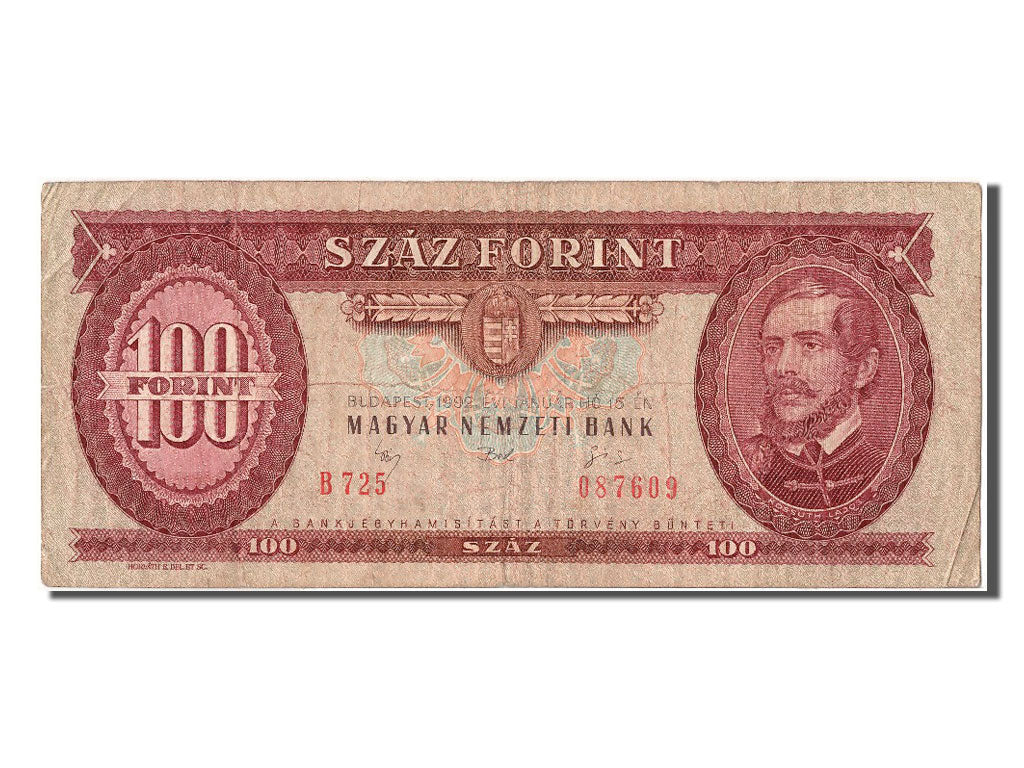 Banknot, Węgry, 100 Forint, 1992, 1992-01-15, VF(20-25)