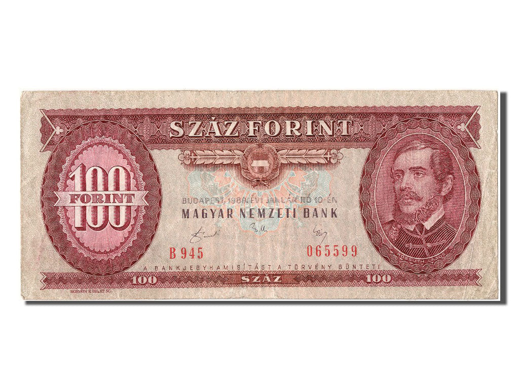 Banknot, Węgry, 100 Forint, 1989, 1989-01-10, EF(40-45)