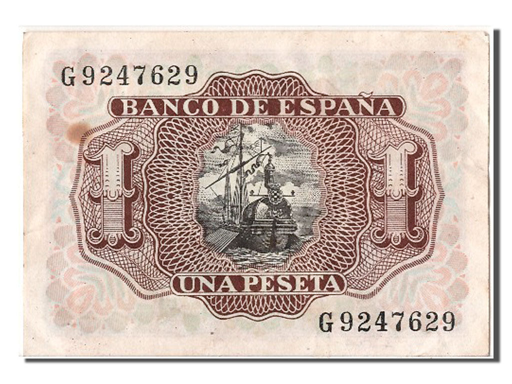 Banknote, Spain, 1 Peseta, 1953, 1953-07-22, AU(55-58)