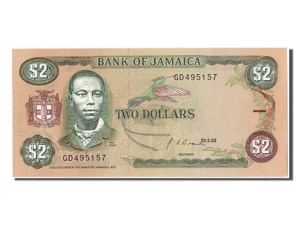 Billete, 2 Dollars, 1992, Jamaica, 1992-05-29, UNC