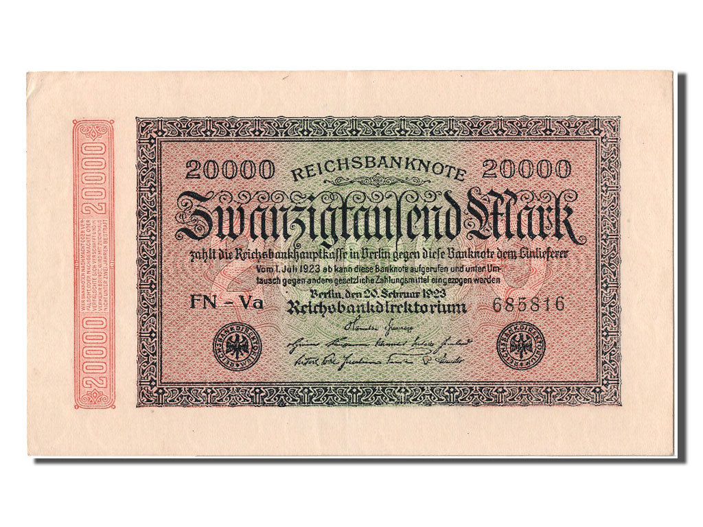 Banconote, Germania, 20,000 Mark, 1923, 1923-02-20, SPL