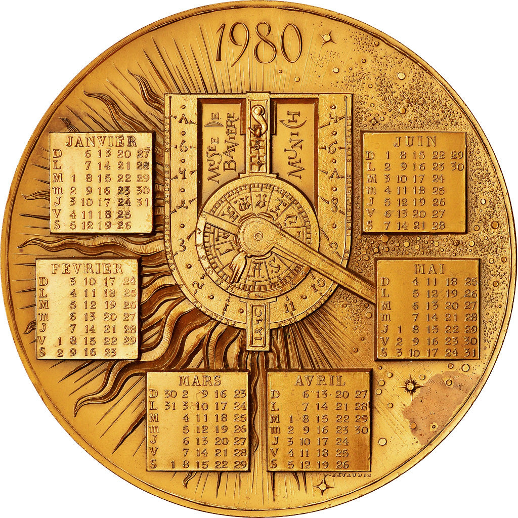 Frankrijk, Medaille, Calendrier, Musée de Bavière, Munich, 1980, Javaudin