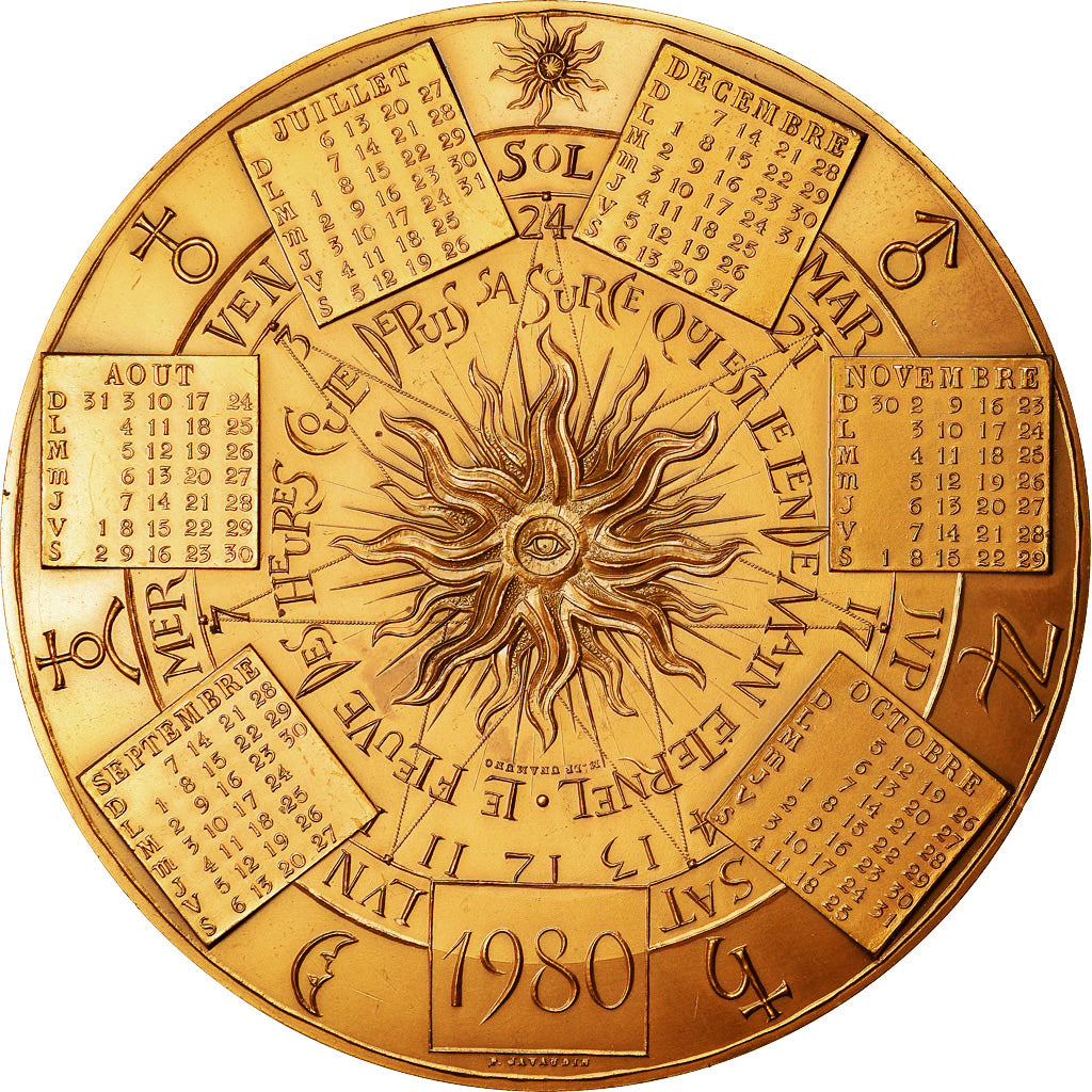 Frankrijk, Medaille, Calendrier, Musée de Bavière, Munich, 1980, Javaudin