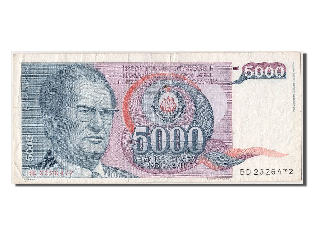 Banconote, Iugoslavia, 5000 Dinara, 1985, 1985-05-01, BB