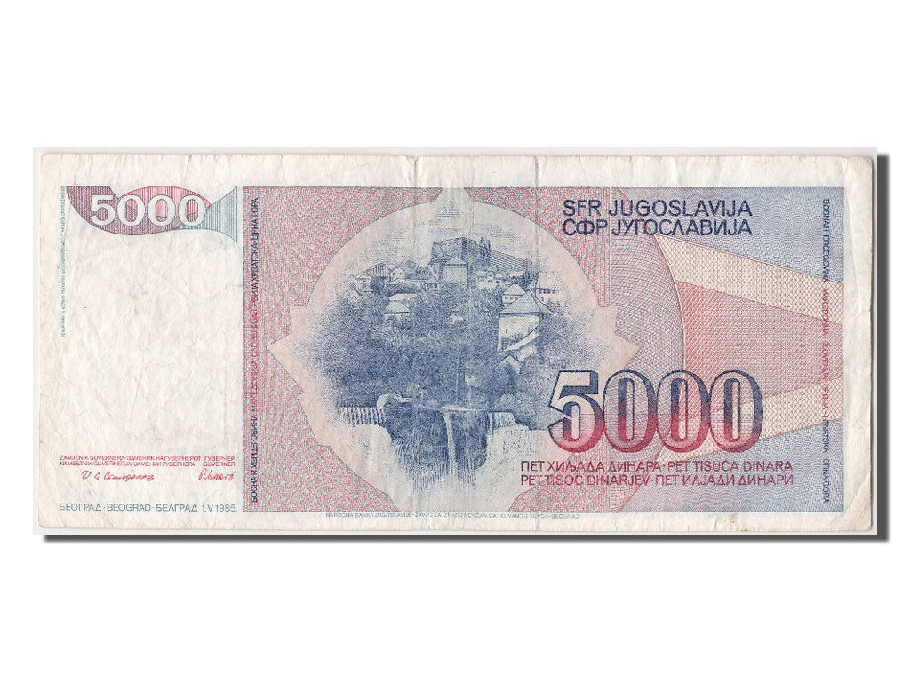 Banconote, Iugoslavia, 5000 Dinara, 1985, 1985-05-01, BB