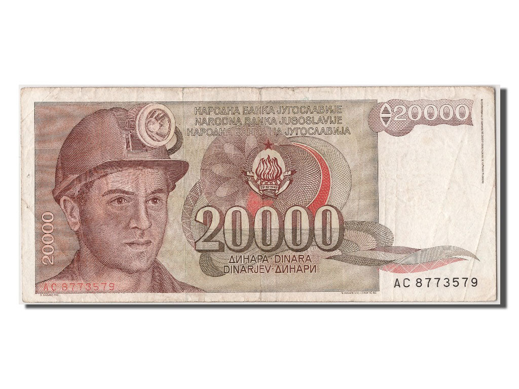 Banknot, Jugosławia, 20,000 Dinara, 1987, 1987-05-01, VF(30-35)