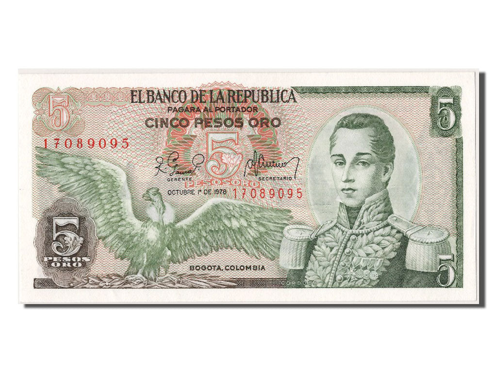 Billete, 5 Pesos Oro, 1978, Colombia, 1978-10-01, UNC