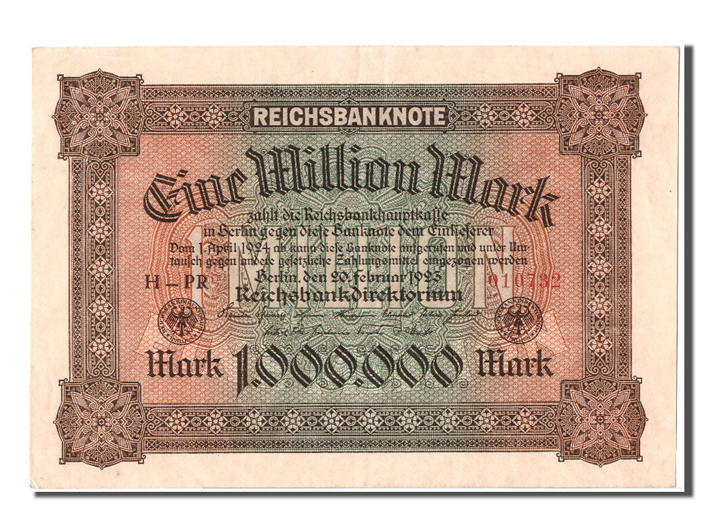 Geldschein, Deutschland, 1 Million Mark, 1923, 1923-02-20, VZ