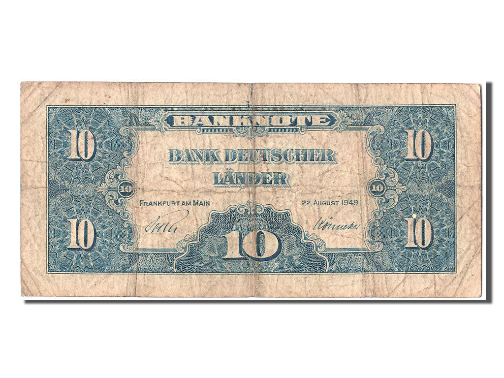Geldschein, Bundesrepublik Deutschland, 10 Deutsche Mark, 1949, 1949-08-22, S