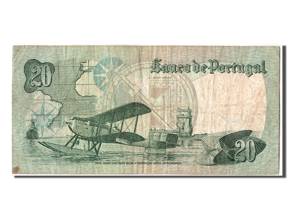 Geldschein, Portugal, 20 Escudos, 1978, S+