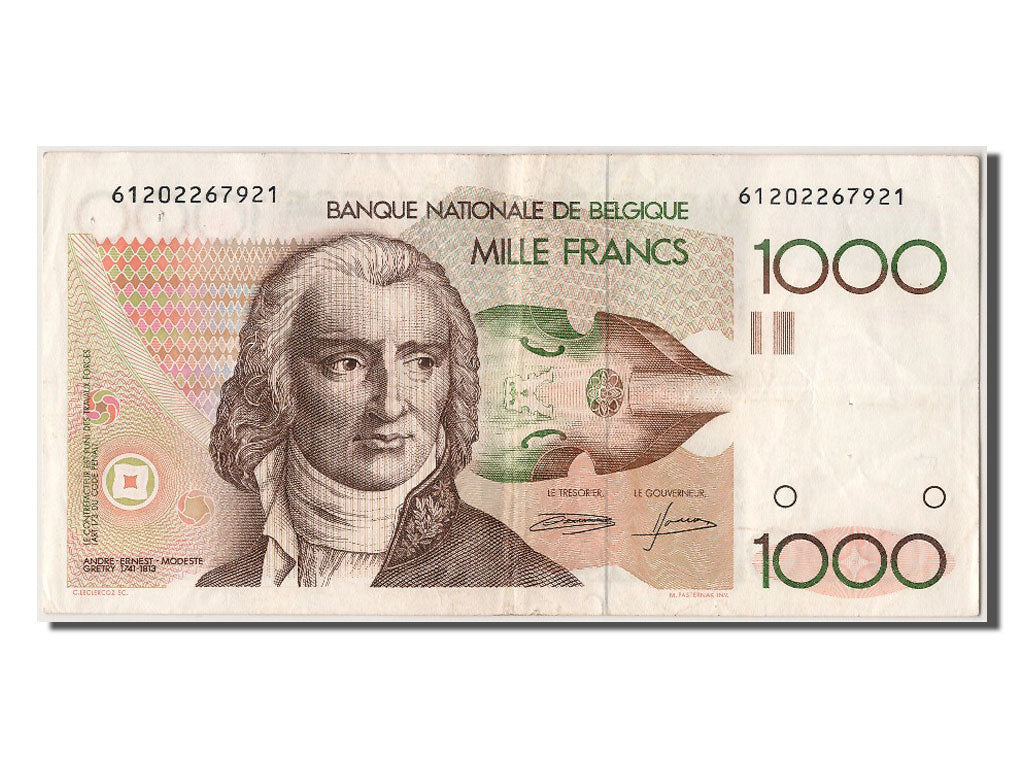 Banknote, Belgium, 1000 Francs, AU(50-53)