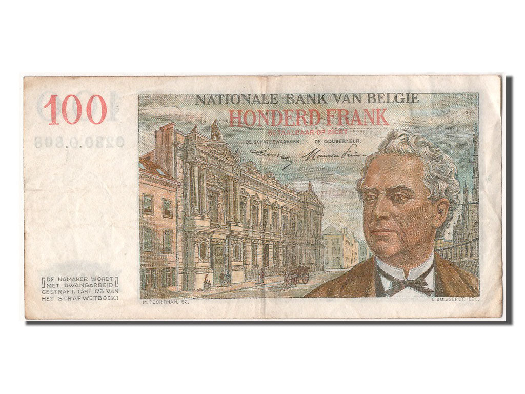 Banknote, Belgium, 100 Francs, 1952, 1952-08-12, EF(40-45)
