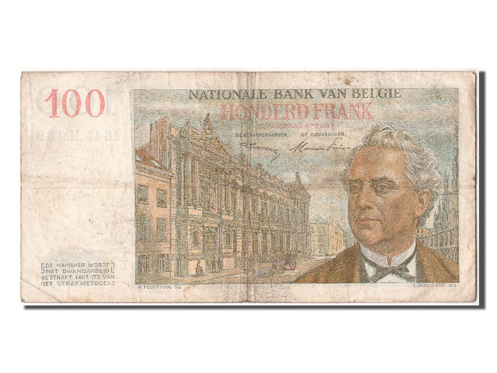Banconote, Belgio, 100 Francs, 1953, 1953-03-14, BB