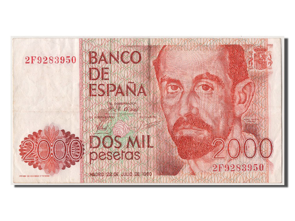 Biljet, Spanje, 2000 Pesetas, 1980, 1980-07-22, TTB+
