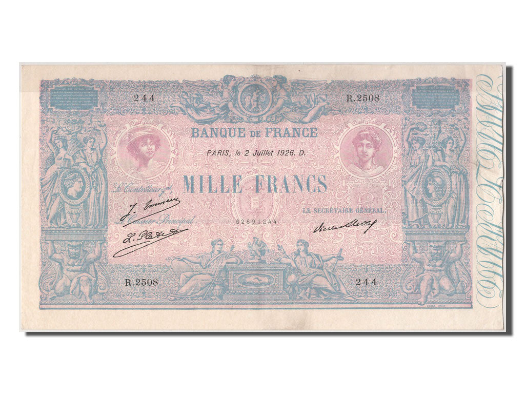 Geldschein, Frankreich, 1000 Francs, ...-1889 Circulated during XIXth, 1926