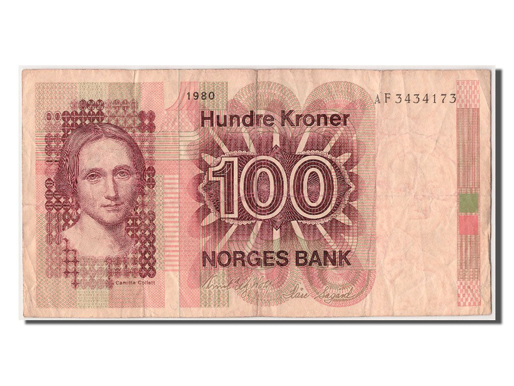 Biljet, Noorwegen, 100 Kroner, 1980, TTB