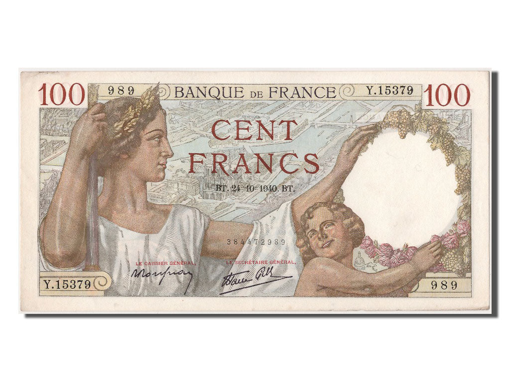 Banknot, Francja, 100 Francs, Sully, 1940, 1940-10-24, UNC(60-62)