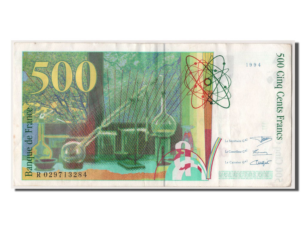 Banconote, Francia, 500 Francs, 500 F 1994-2000 ''Pierre et Marie Curie'', 1994