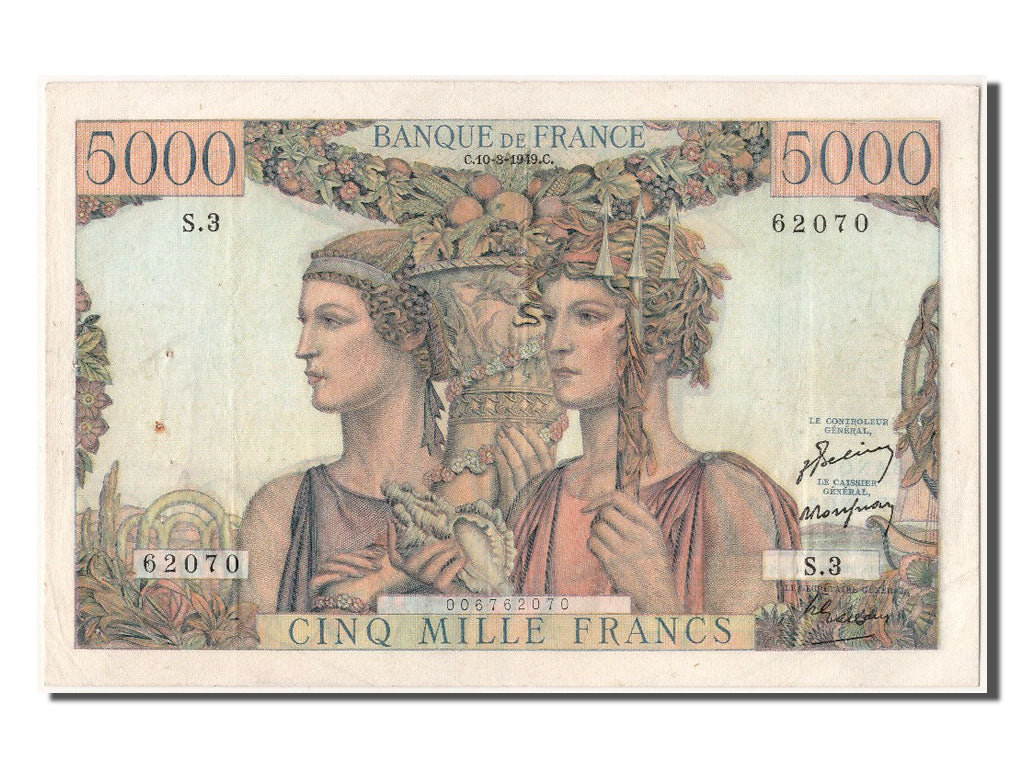 Banknote, France, 5000 Francs, 5 000 F 1949-1957 ''Terre et Mer'', 1949