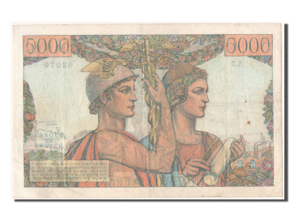 Banknote, France, 5000 Francs, 5 000 F 1949-1957 ''Terre et Mer'', 1949