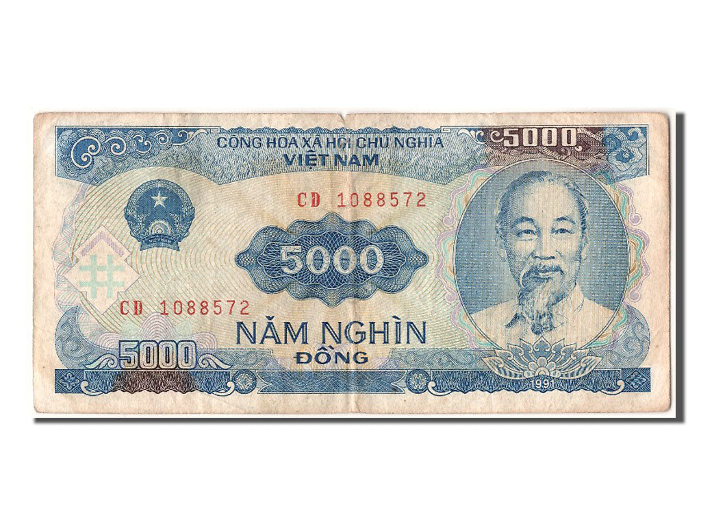 Banconote, Vietnam, 5000 D<ox>ng, 1991, MB+