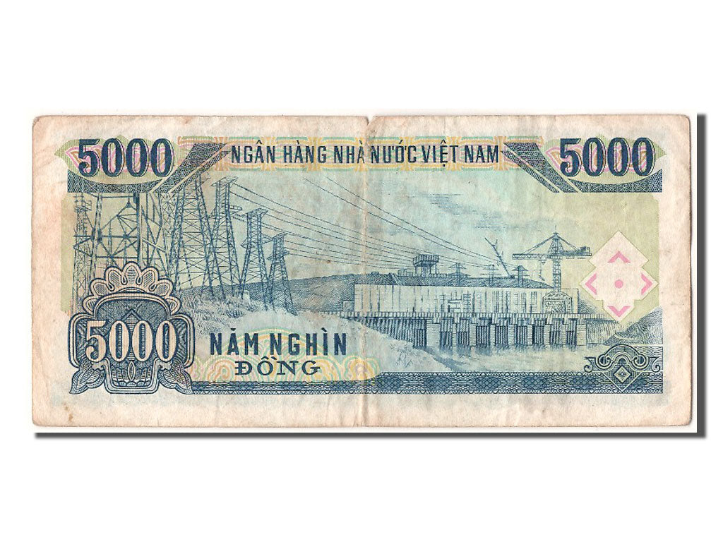Banconote, Vietnam, 5000 D<ox>ng, 1991, MB+