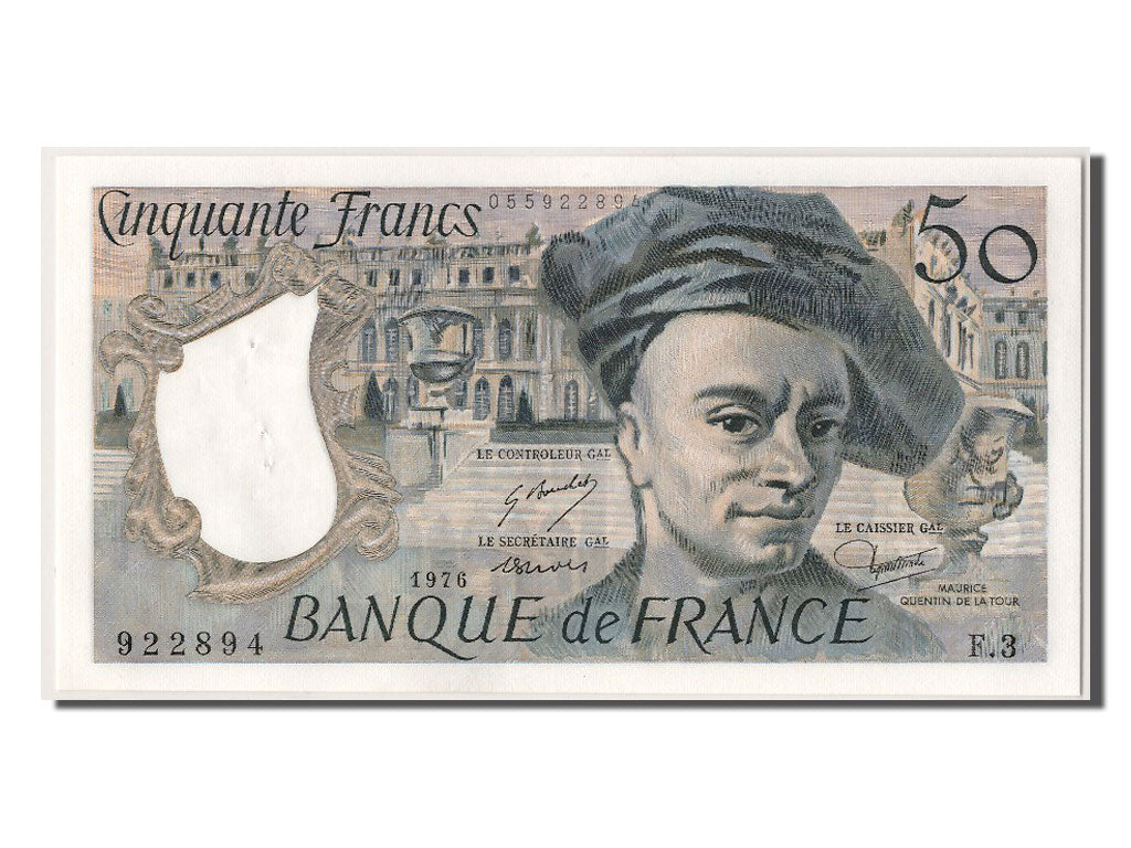 Geldschein, Frankreich, 50 Francs, 50 F 1976-1992 ''Quentin de La Tour'', 1976