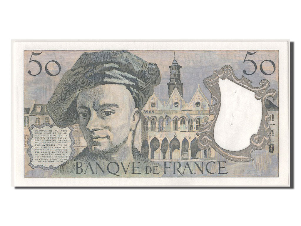 Geldschein, Frankreich, 50 Francs, 50 F 1976-1992 ''Quentin de La Tour'', 1976