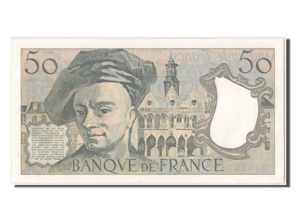 Geldschein, Frankreich, 50 Francs, 50 F 1976-1992 ''Quentin de La Tour'', 1992