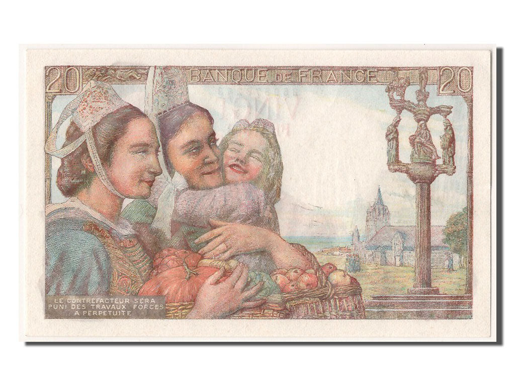 Banknote, France, 20 Francs, 20 F 1942-1950 ''Pêcheur'', 1944, 1944-02-10