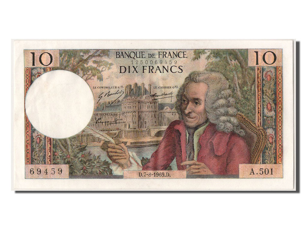 Billete, Francia, 10 Francs, 10 F 1963-1973 ''Voltaire'', 1969, 1969-08-07, SC