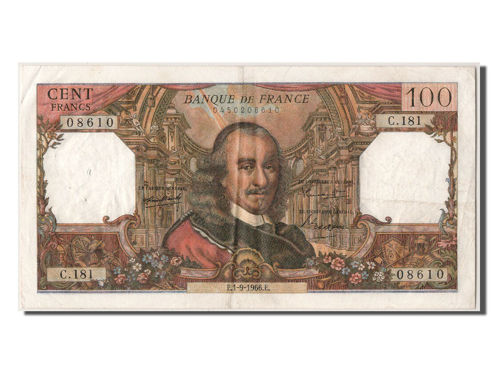 Banknote, France, 100 Francs, 100 F 1964-1979 ''Corneille'', 1966, 1966-09-01