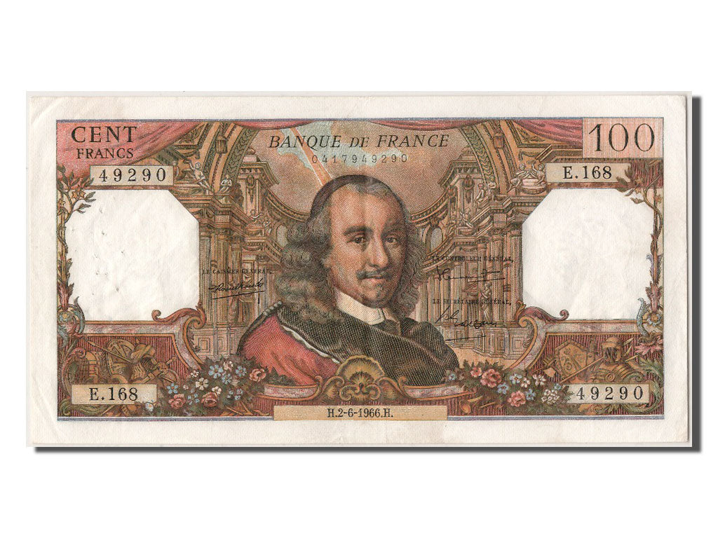 Billete, Francia, 100 Francs, 100 F 1964-1979 ''Corneille'', 1966, 1966-06-02