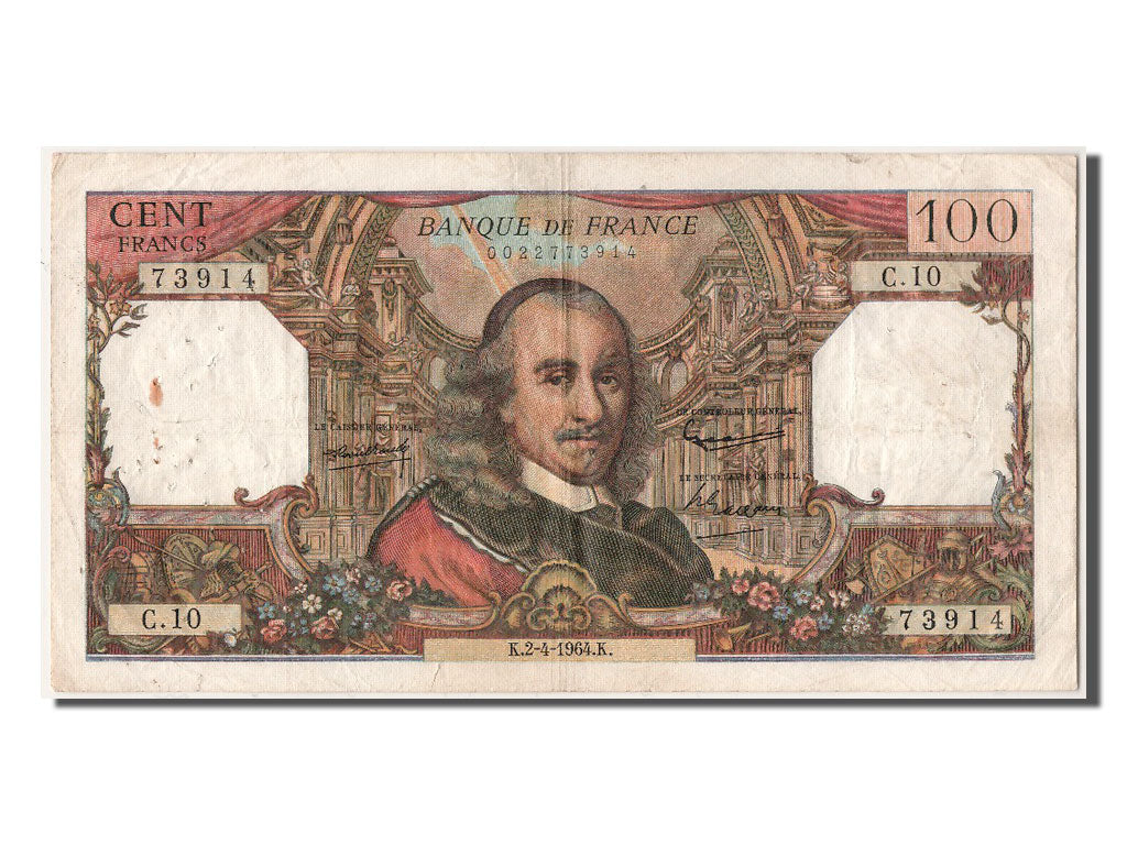 Banknote, France, 100 Francs, 100 F 1964-1979 ''Corneille'', 1964, 1964-04-02