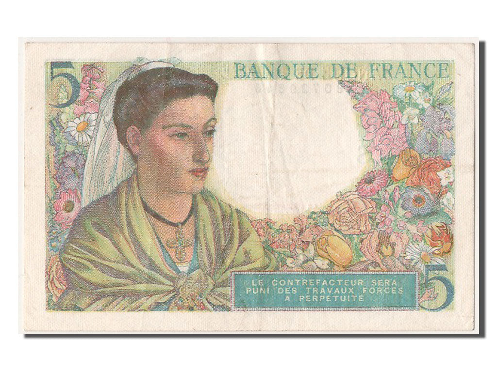 Geldschein, Frankreich, 5 Francs, 5 F 1943-1947 ''Berger'', 1943, 1943-12-23