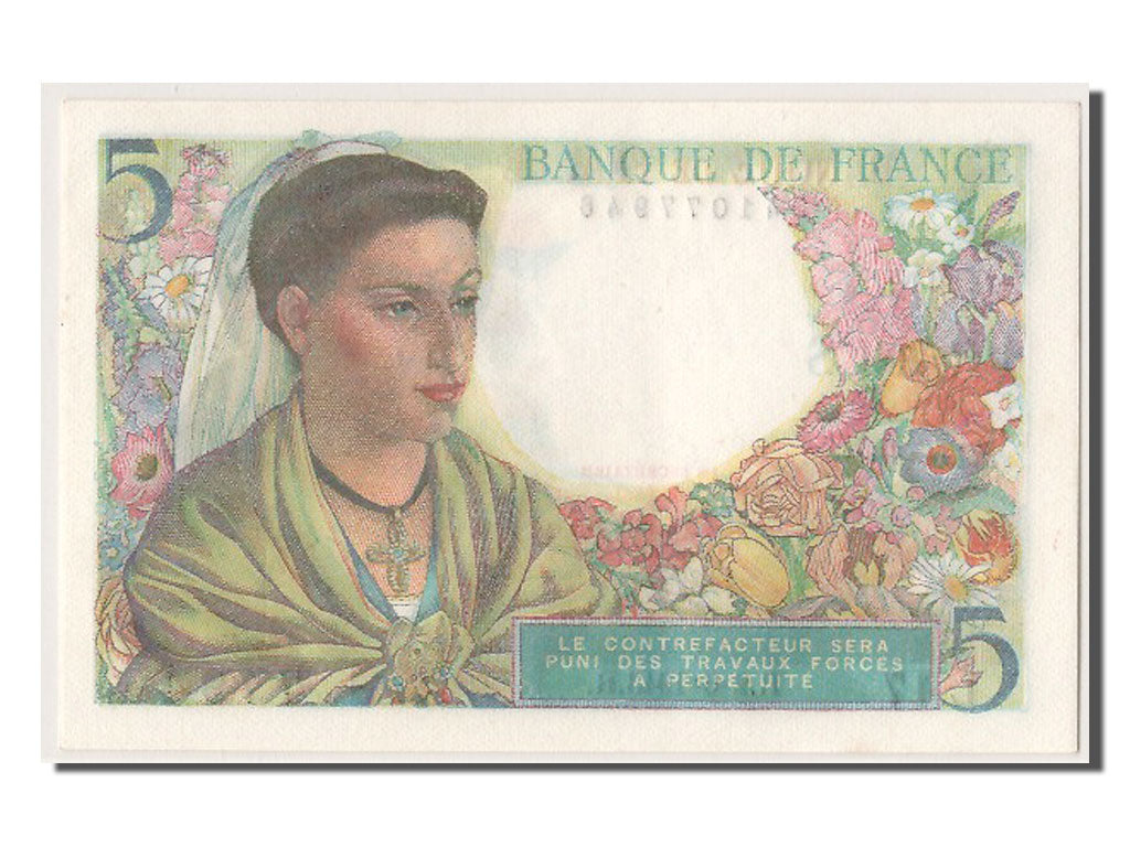 Geldschein, Frankreich, 5 Francs, 5 F 1943-1947 ''Berger'', 1943, 1943-06-02