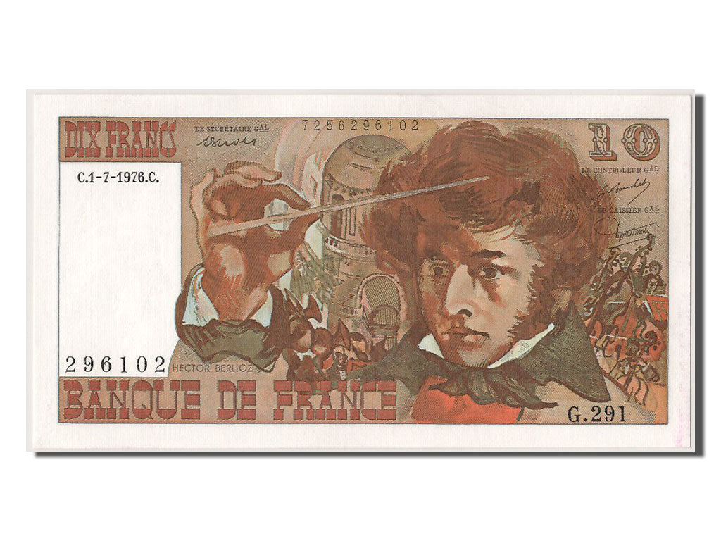 Banconote, Francia, 10 Francs, 10 F 1972-1978 ''Berlioz'', 1976, 1976-07-01
