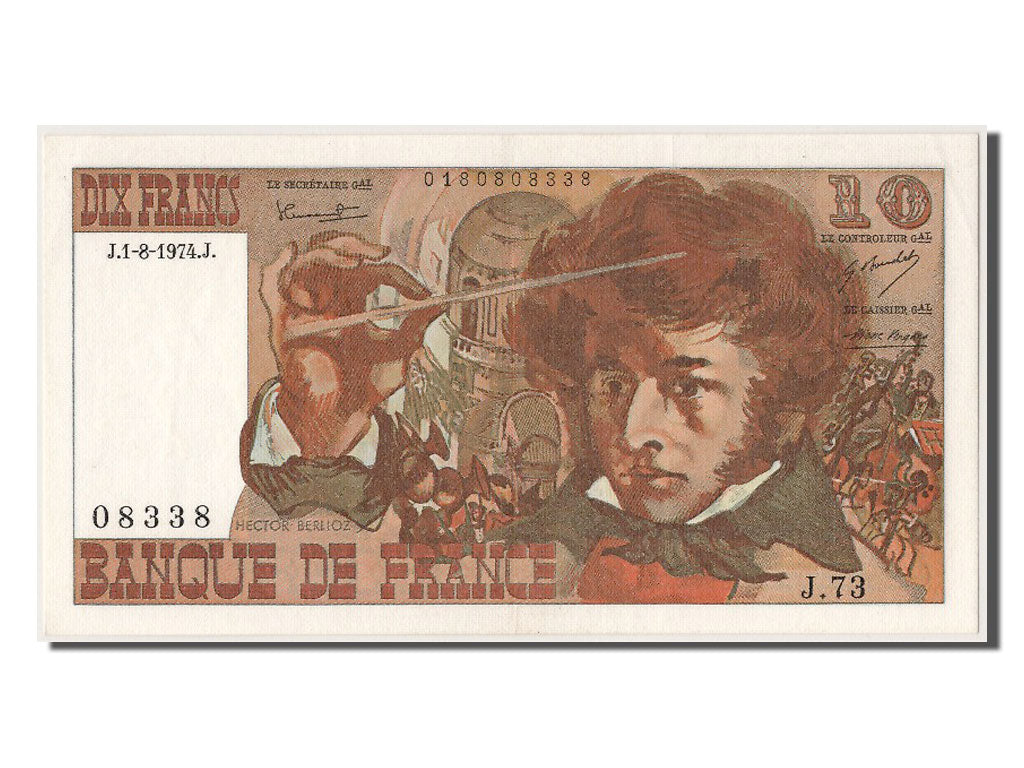 Billet, France, 10 Francs, 10 F 1972-1978 ''Berlioz'', 1974, 1974-08-01, SUP+