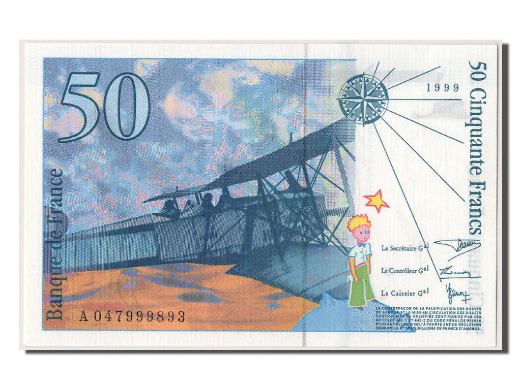 Billet, France, 50 Francs, 50 F 1992-1999 ''St Exupéry'', 1999, NEUF