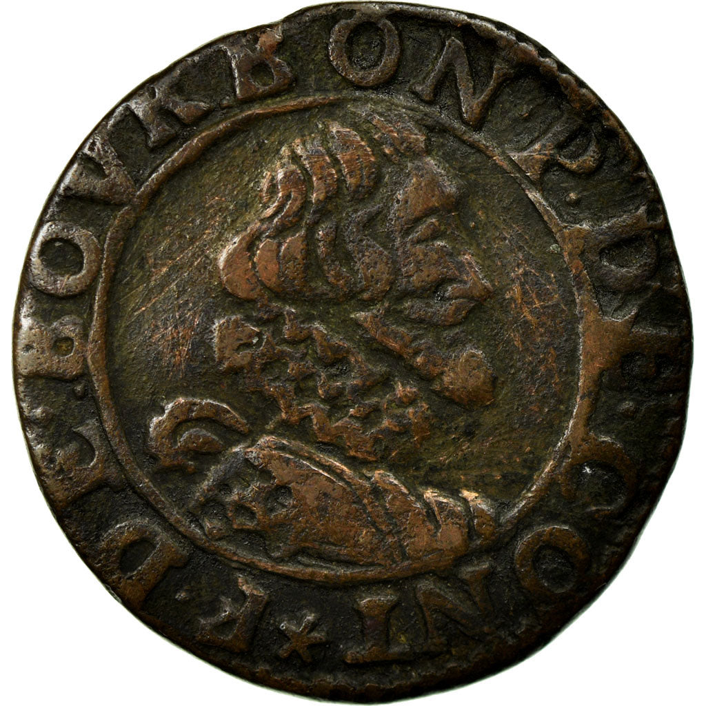 Moneda, ESTADOS FRANCESES, CHATEAU-RENAUD, 2 Deniers, Tournois, MBC, Cobre