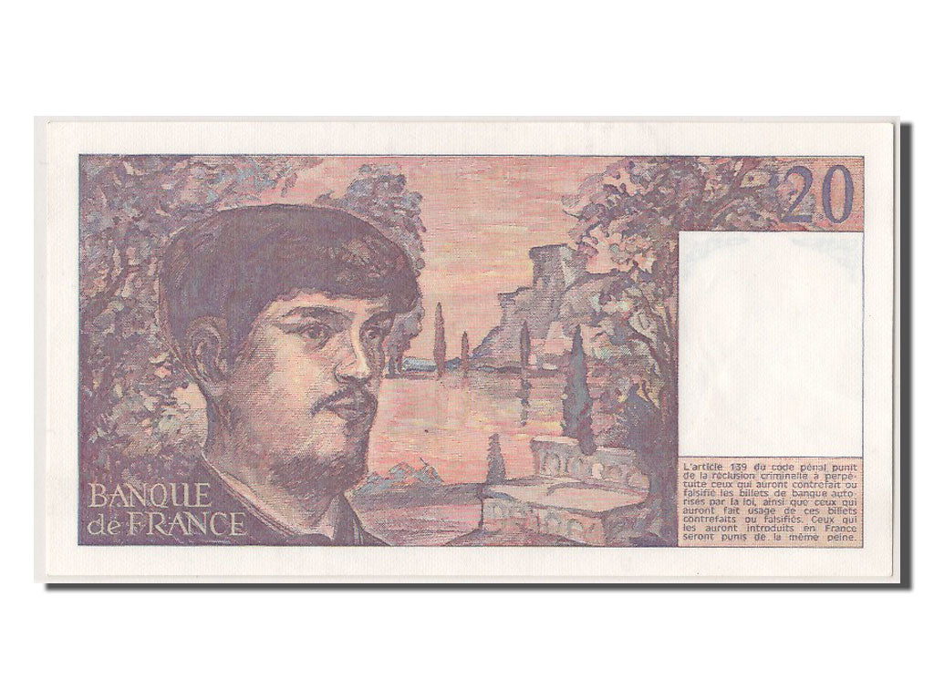 Banknot, Francja, 20 Francs, Debussy, 1980, UNC(63), Fayette:66.1, KM:151a