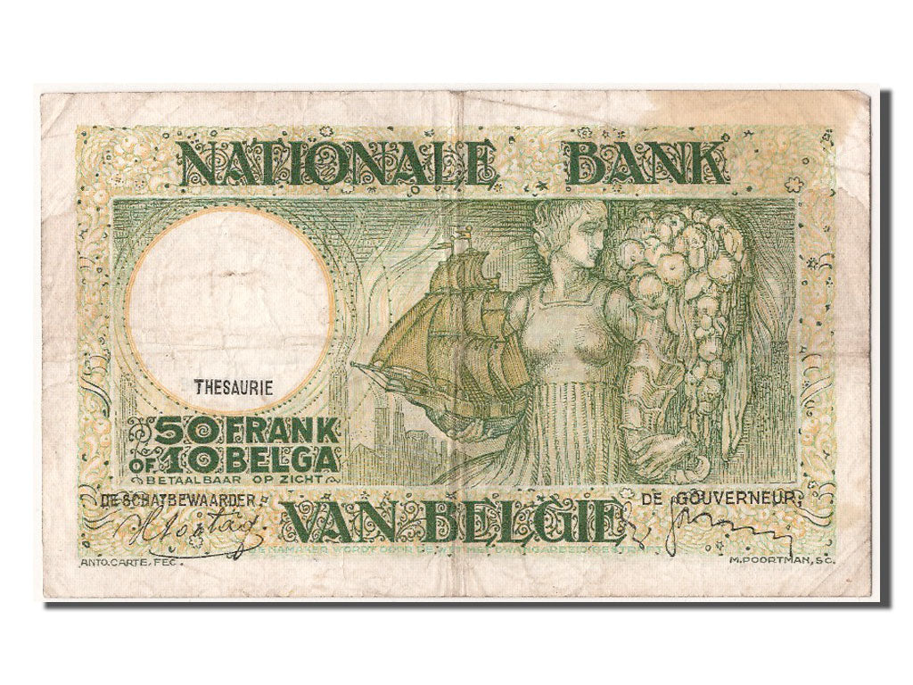 Billet, Belgique, 50 Francs-10 Belgas, 1938, 1938-05-03, TB+