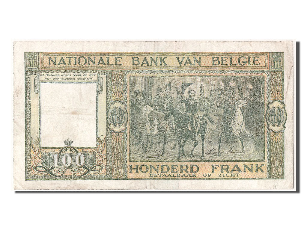 Banconote, Belgio, 100 Francs, 1946, 1946-01-25, MB+