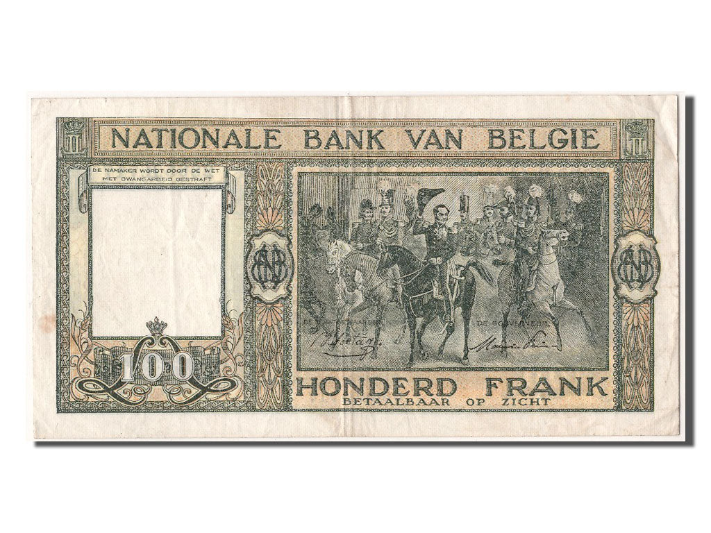Banknote, Belgium, 100 Francs, 1946, 1946-03-28, EF(40-45)