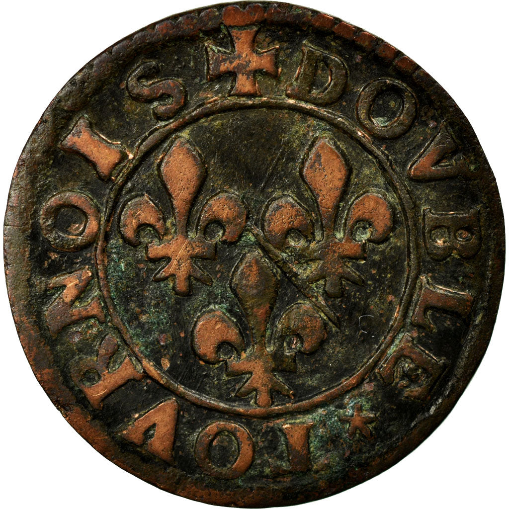 Coin, FRENCH STATES, CHATEAU-RENAUD, 2 Deniers, Tournois, EF(40-45), Copper