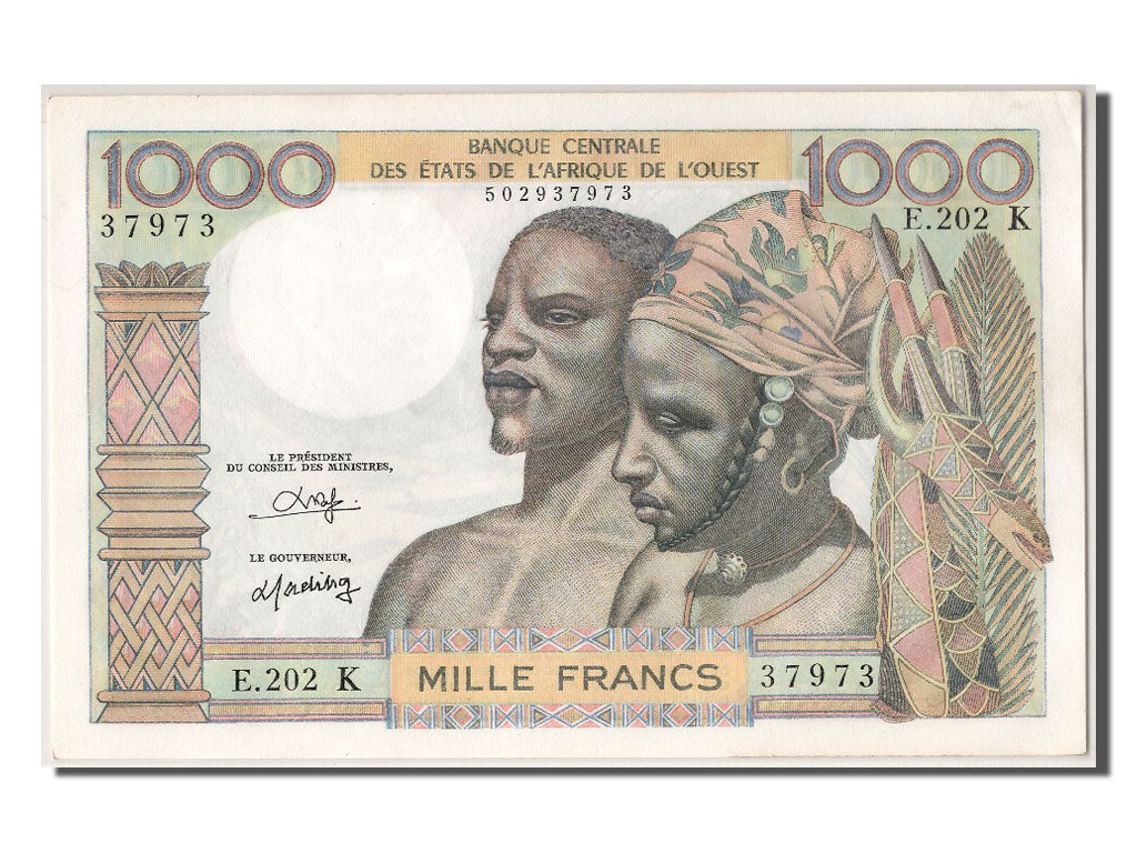 Geldschein, West African States, 1000 Francs, UNZ-